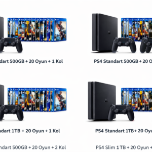Deneme Ürün-2. El PS4 Standart 1 TB + 20 Oyun + 2 kol